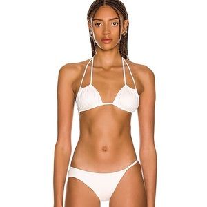 Christopher Esber Swim White Ruched Bikini Top AUS 8